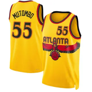 Atlanta Hawks Men's Dikembe Mutombo Yellow Swingman 2021/22 City Edition Jersey