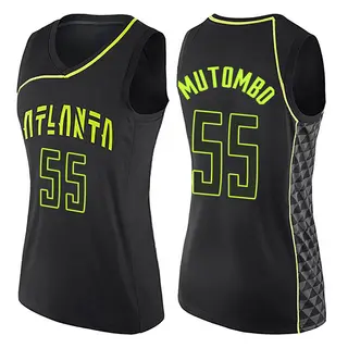 Atlanta Hawks Women's Dikembe Mutombo Black Swingman City Edition Jersey