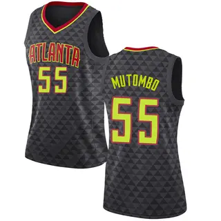 Atlanta Hawks Women's Dikembe Mutombo Black Swingman Jersey - Icon Edition