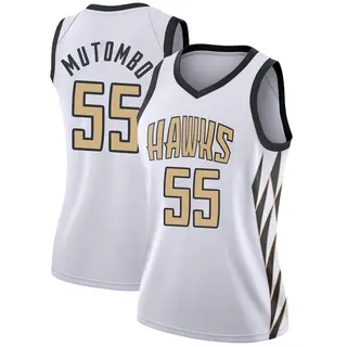 Atlanta Hawks Women's Dikembe Mutombo White Swingman 2018/19 Jersey - City Edition