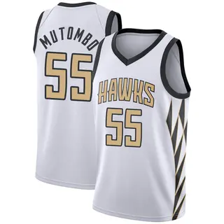 Atlanta Hawks Youth Dikembe Mutombo White Swingman 2018/19 Jersey - City Edition